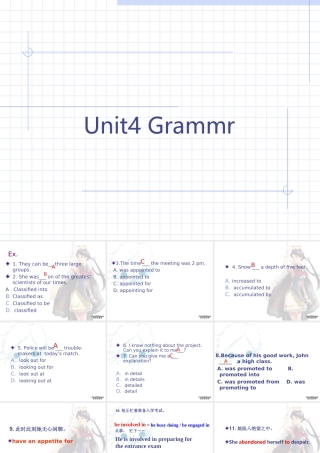 Unit4 Grammr高三英语课件 新课标 人教版 课件