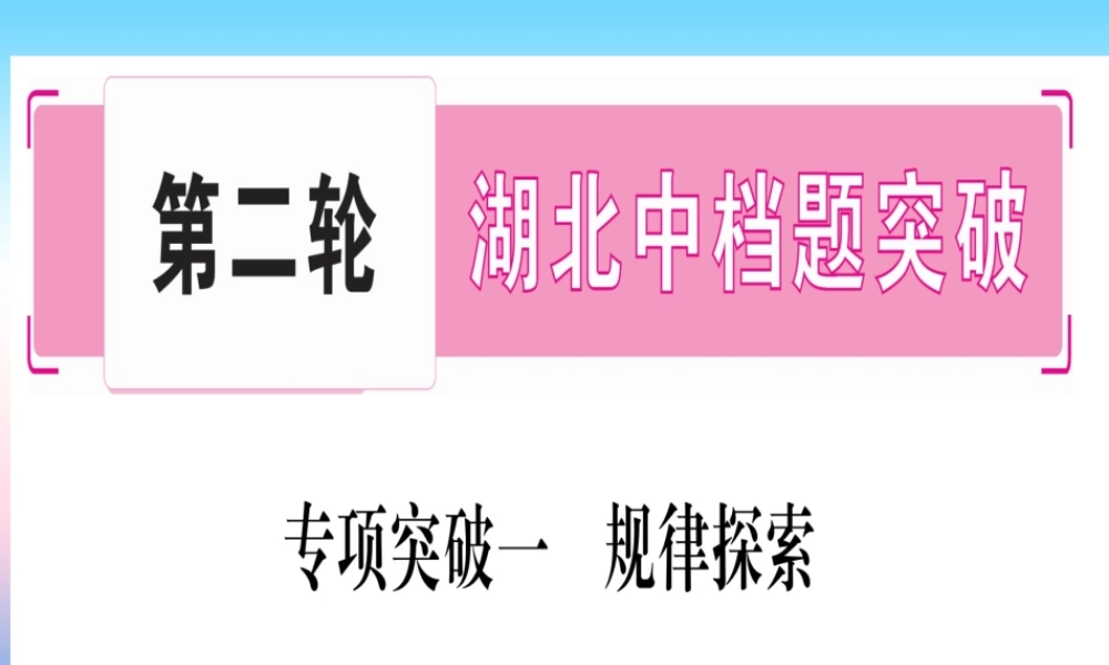 (湖北专版)中考数学总复习 第2轮 中档题突破 专项突破1 规律探索 类型1 数、式规律习题课件