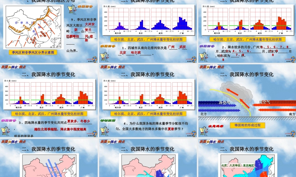 七年级地理中国的降水特点课件 新课标 人教版 课件