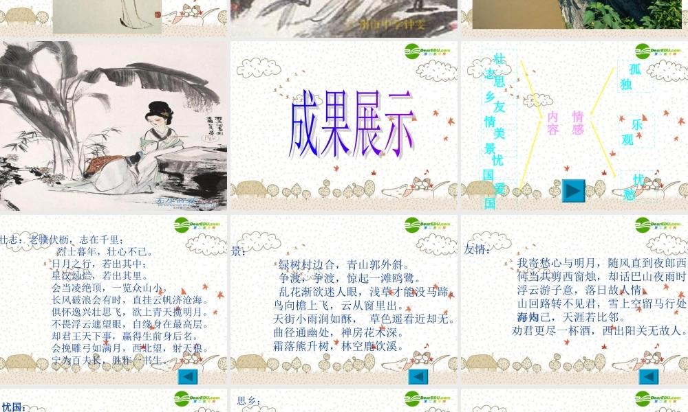 中考语文作文专题辅导课件 巧用诗词添文采 课件