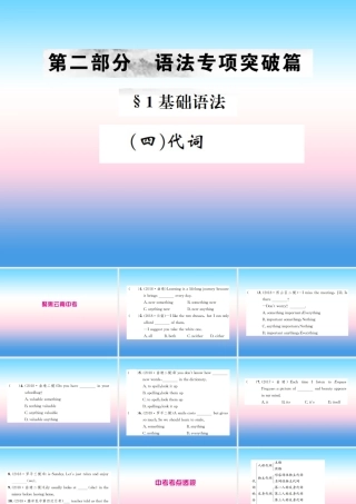 中考英语总复习 第二部分 语法专项突破篇 1基础语法(四)代词习题课件