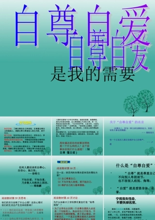 (秋季版)七年级政治上册 3.5.1 自尊自爱是我的需要课件 鲁人版六三制(道德与法治) 课件