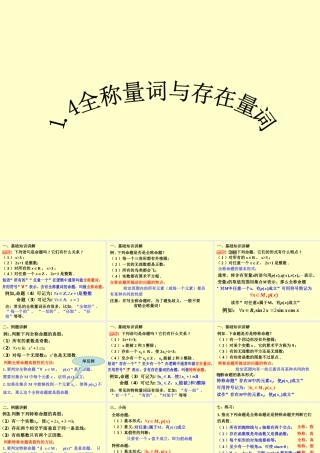 1.4.1 全称量词与存在量词(1) 高三数学第一章 小结与复习课件(打包)人教版选修2-1 高三数学第一章 小结与复习课件(打包)人教版选修2-1