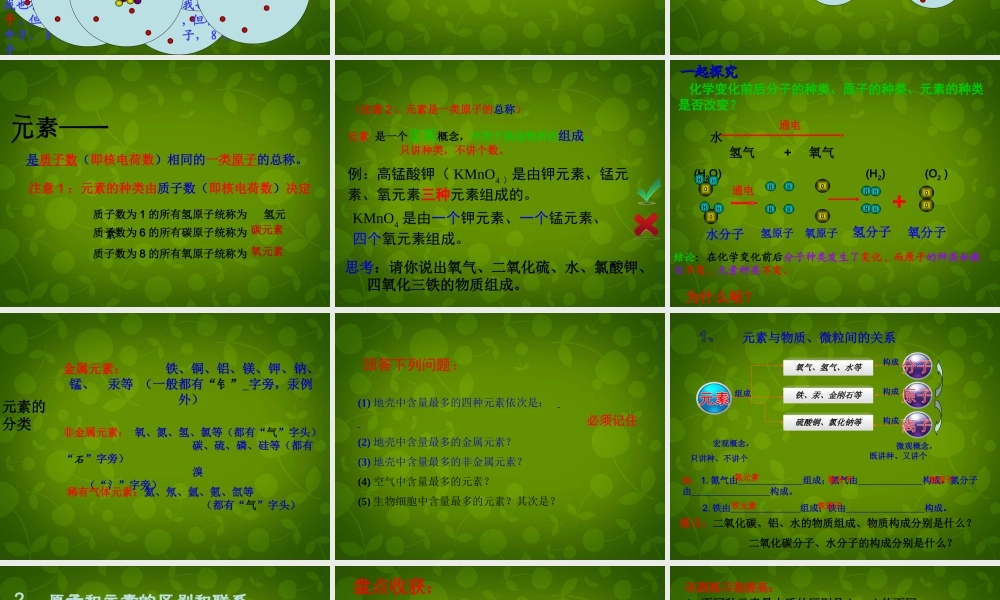 九年级化学上册(33 元素)课件 (新版)新人教版 课件