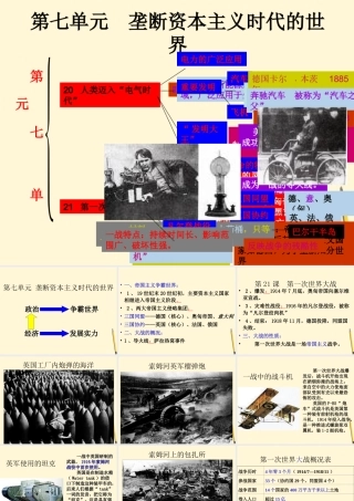 九年级历史上册 第七单元(垄断资本主义的时代)课件 人教新课标版 课件