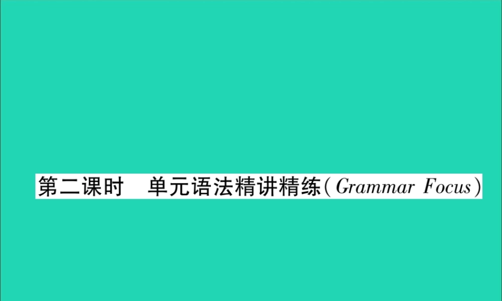 (毕节专版)秋八年级英语上册 Unit 9 Can you come to my party(第2课时)语法精讲精练作业课件 (新版)人教新目标版 课件