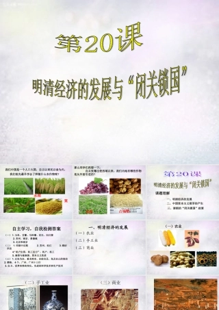七年级历史下册 第明清经济的发展与 闭关锁课件 新人教版 课件