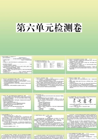 (黄冈专版)九年级语文上册 第六单元 检测卷作业课件 新人教版 课件