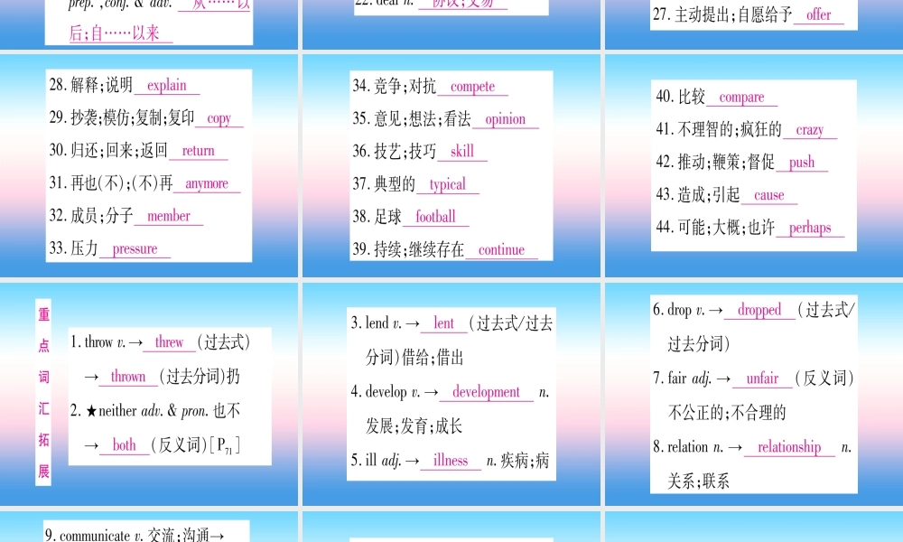 (湖北专用版)版中考英语复习 第一篇 教材系统复习 考点精讲十二 八下 Units 3 4实用课件