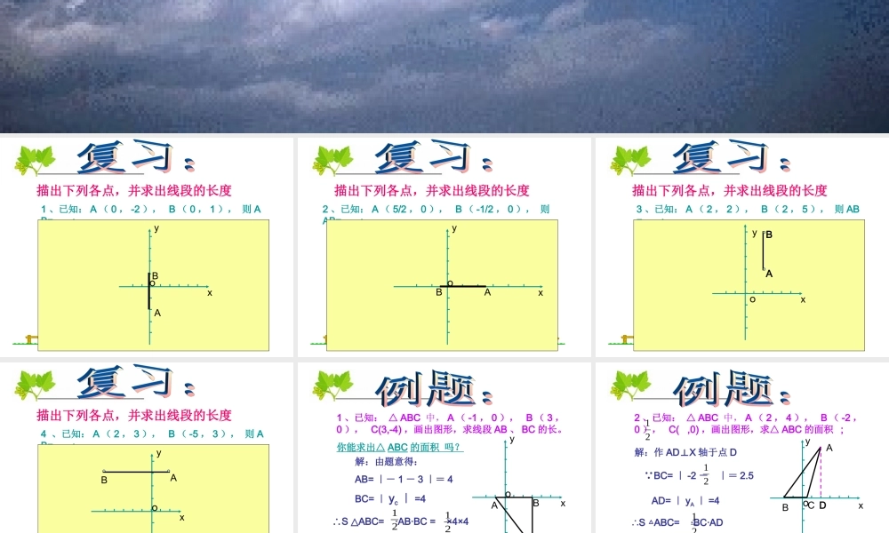 七年级数学(用坐标表示平移-面积问题) ppt 课件