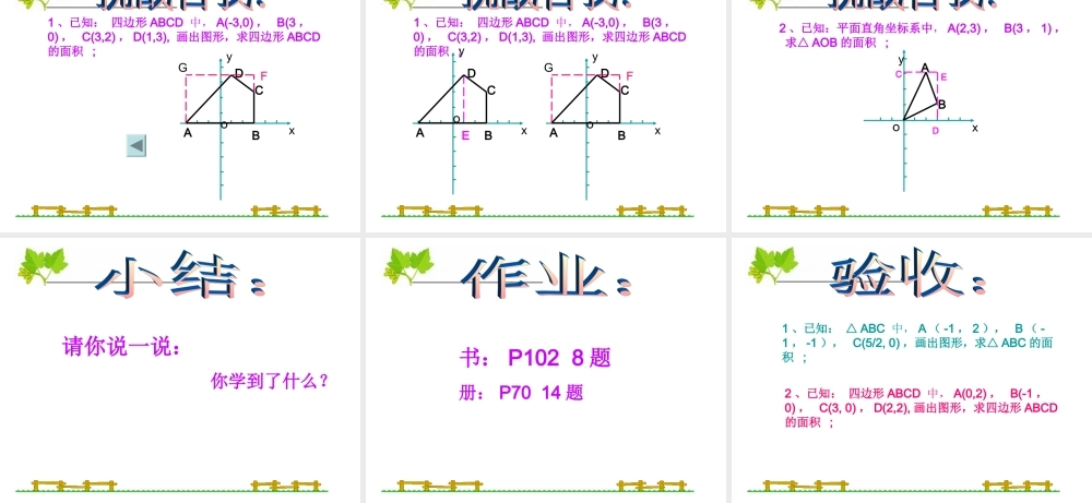 七年级数学(用坐标表示平移-面积问题) ppt 课件