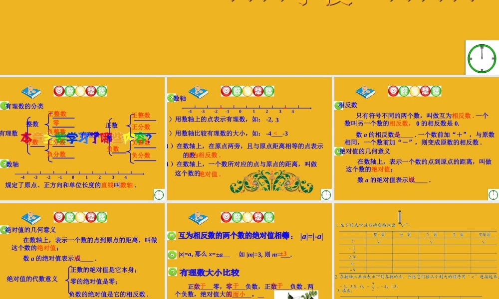 七年级数学上册 2第二章 有理数回顾与总结课件 青岛版 课件