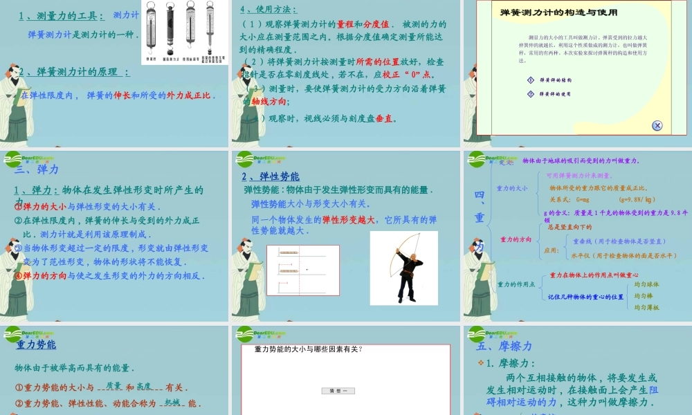 中考物理复习 专题三 运动和力 第二课时 力课件 苏科版 课件