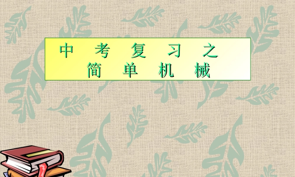 中考物理复习 简单机械 人教新课标版 课件
