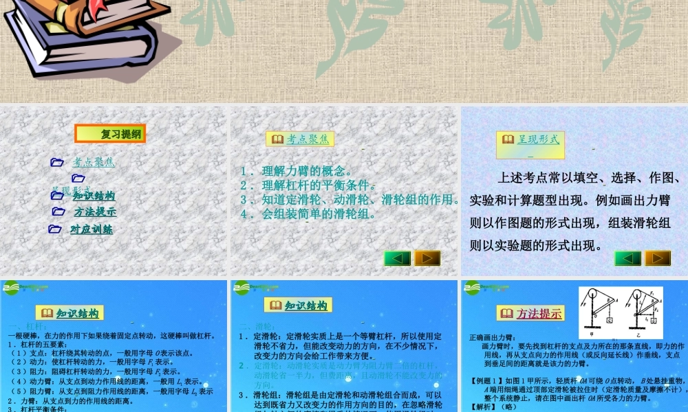中考物理复习 简单机械 人教新课标版 课件