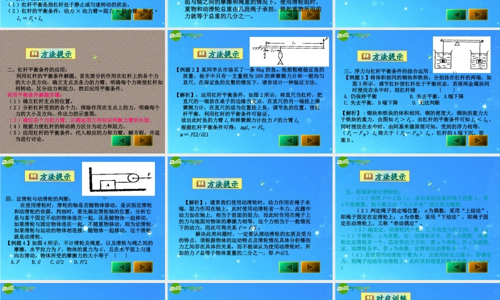 中考物理复习 简单机械 人教新课标版 课件