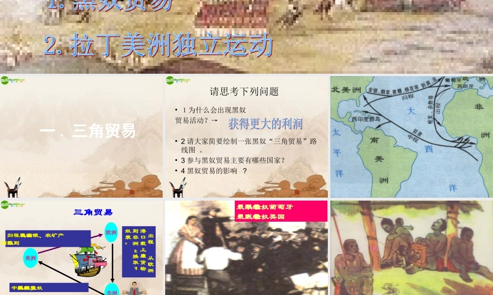 九年级历史上册 第黑奴贸易和拉丁美洲的社会变迁)课件 华师大版 课件