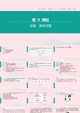 中考物理 第9课时(压强 液体压强)复习课件