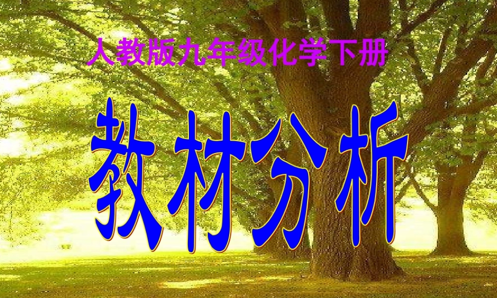 九年级化学下册 教材分析课件 人教新课标版 课件