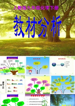 九年级化学下册 教材分析课件 人教新课标版 课件