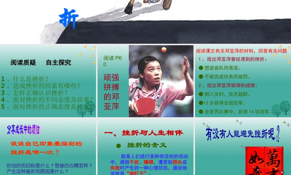 (秋季版)七年级政治上册 4.7.1 人生难免有挫折课件7 鲁人版六三制(道德与法治) 课件