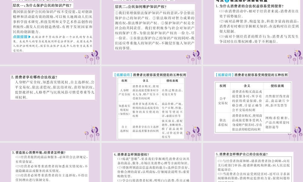 中考道德与法治总复习 八上 第五单元 拥有合法财产 保护消费权益课件