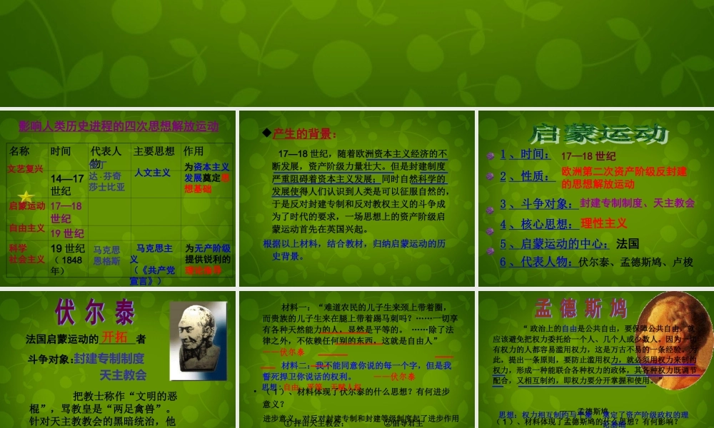 九年级历史上册 22 引领时代的思考课件 北师大版 课件