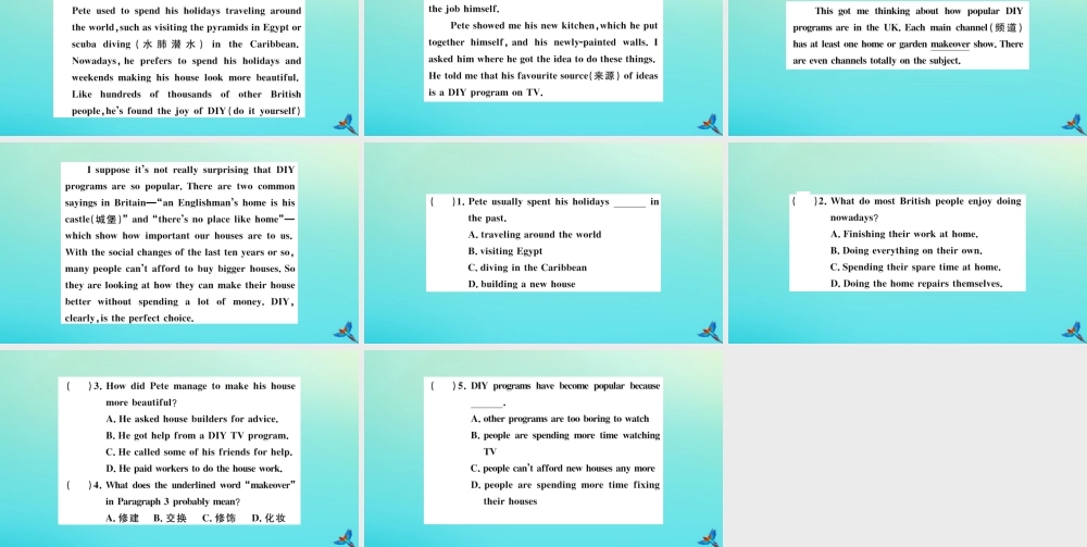 (江西专版)九年级英语全册 Unit 4 I used to be afraid of the dark(第4课时)习题课件 (新版)人教新目标版 课件