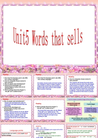 Unit5 Words that sells高三英语课件 新课标 人教版 课件