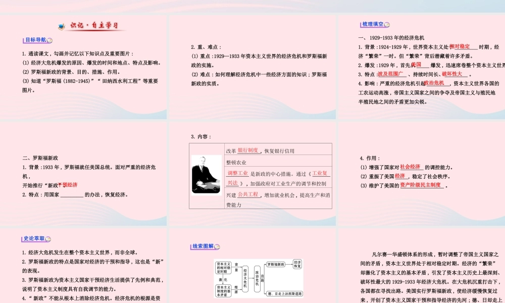 九年级历史下册 第2单元 凡尔赛—华盛顿体系下的东西方世界 第4课资本主义世界经济危机和罗斯福新政课件 岳麓版 课件