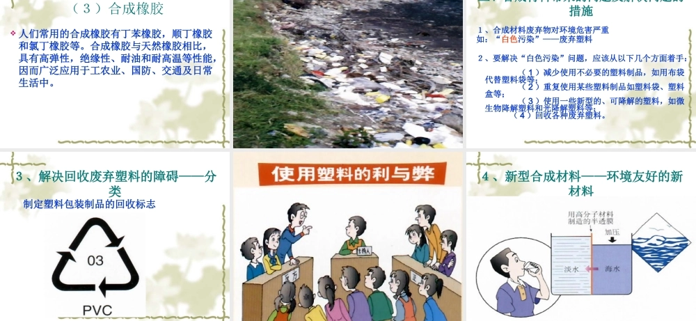 九年级化学有机合成材料 1课件粤教版 课件