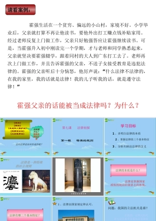 七年级政治下册 法律初探课件 教科版 课件