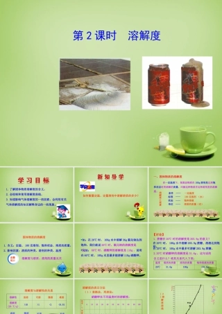 九年级化学下册 第9单元 课题2 溶解度 第2课时 溶解度课件 (新版)新人教版 课件