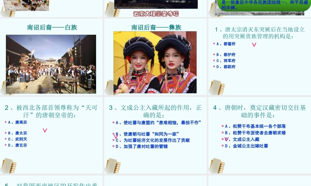 七年级历史下册 1.5( 和同为一家 )课件 北师大版 课件