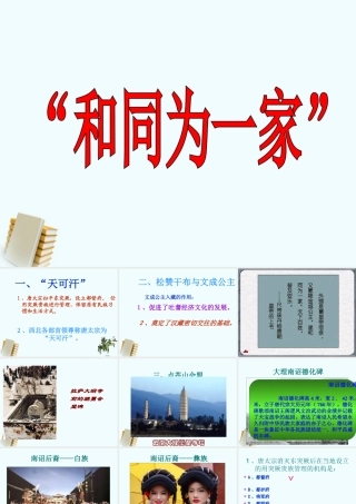 七年级历史下册 1.5( 和同为一家 )课件 北师大版 课件
