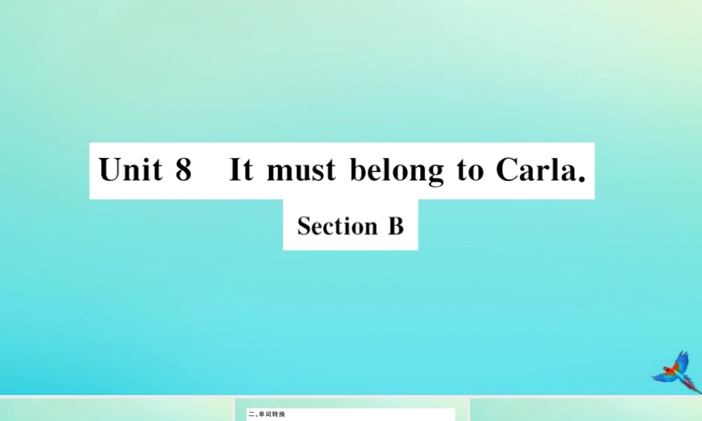 (河南专版)九年级英语全册 Unit 8 It must belong to Carla Section B习题课件 (新版)人教新目标版 课件