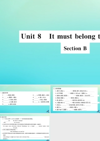 (河南专版)九年级英语全册 Unit 8 It must belong to Carla Section B习题课件 (新版)人教新目标版 课件