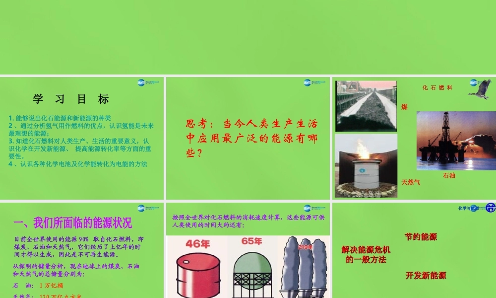 九年级化学下册 第十一单元 第一节 化学与能源开发课件 (新版)鲁教版 课件