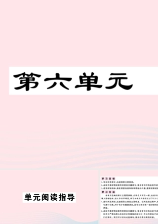 (通用版)文下册 第六单元单元阅读指导习题课件 新人教版 课件