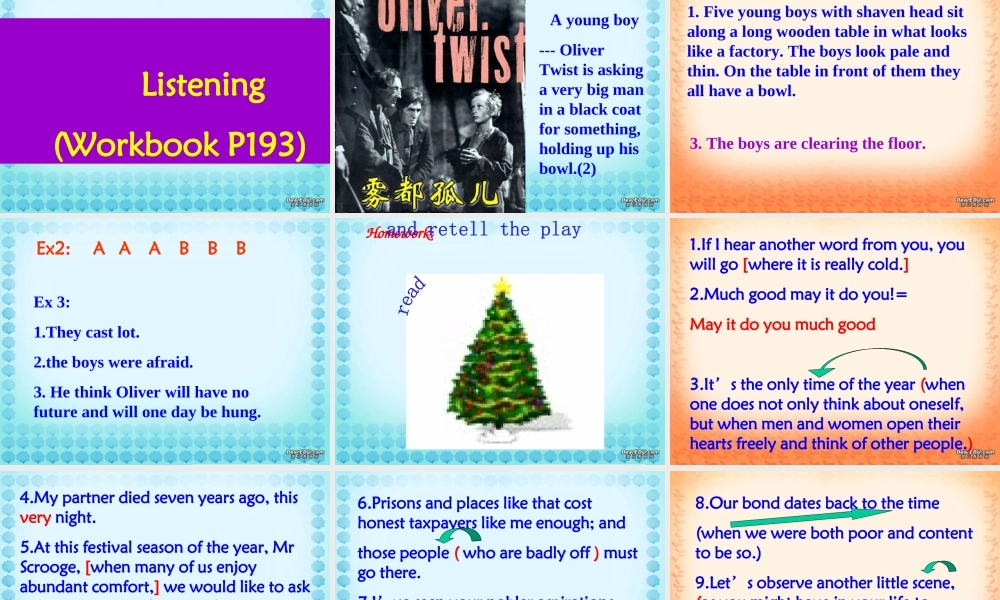 Unit7 A christmas carol高三英语课件 新课标 人教版 课件