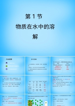 九年级化学下册 第6章 第1节(物质在水中的溶解)课件 (新版)沪教版 课件