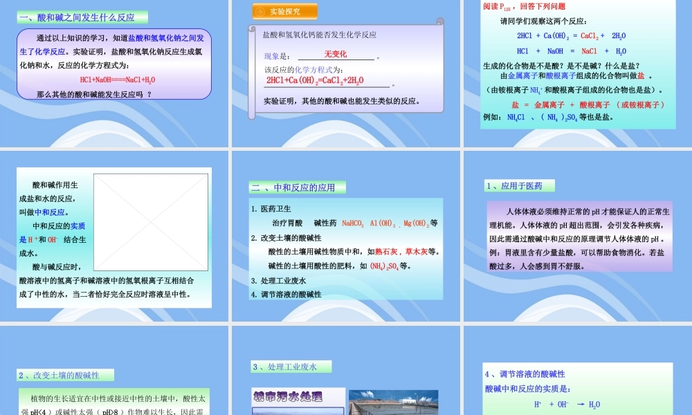 九年级历史上册 第二节 中和反应及其应用同步授课课件 鲁教版 课件