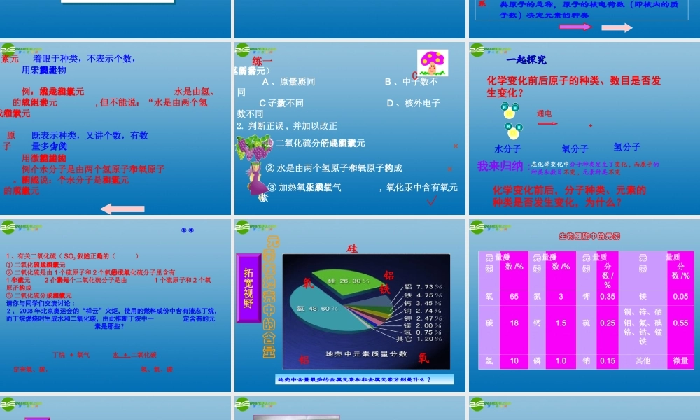 九年级化学上册 34辨别物质的元素组成课件 粤教版 课件