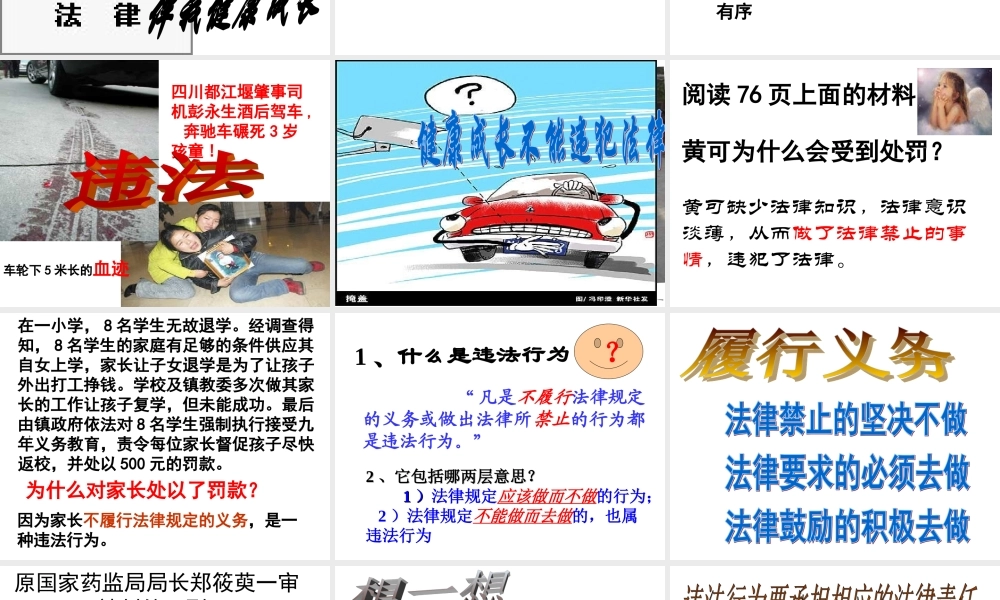 七年级政治法律伴我们健康成长 七年级政治下：第八课 法律护我成长 课件人教版新课标