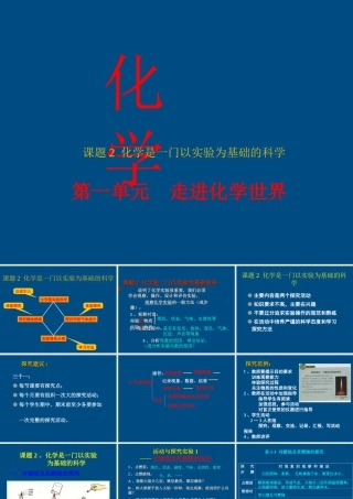 九年级化学 课题2 化学是一门以实验为基础的科学课件  人教新课标版 课件