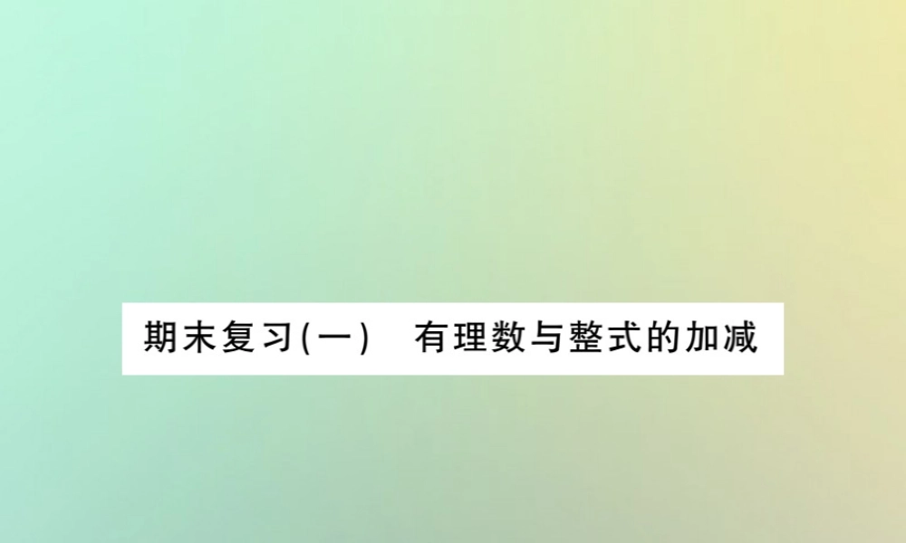 (湖北专用)秋七年级数学上册 期末复习一 有理数与整式的加减习题课件 (新版)新人教版 课件