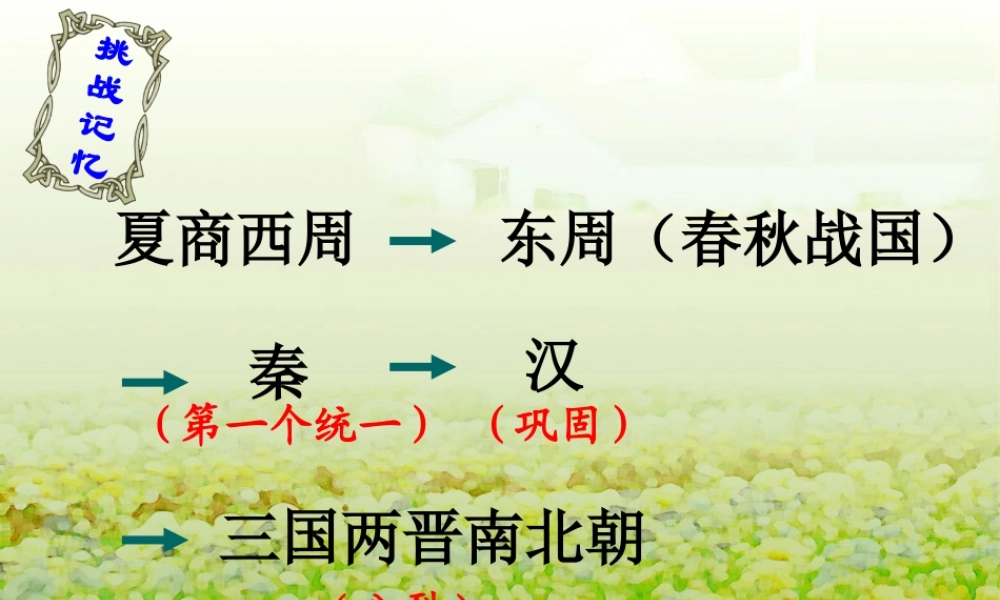 七年级历史下册 1.1(统一国家的重建)课件 华东师大版 课件