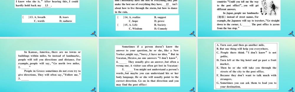 (江西专版)九年级英语全册 Unit 3 Could you please tell me where the restrooms are(第4课时)习题课件 (新版)人教新目标版 课件