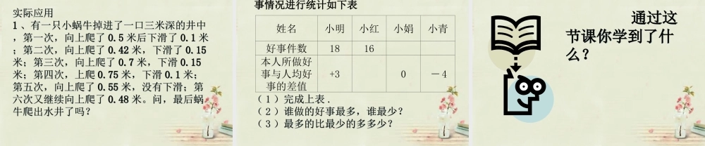 七年级数学上册 2.5 有理数的加法与减法课件4 (新版)苏科版 课件