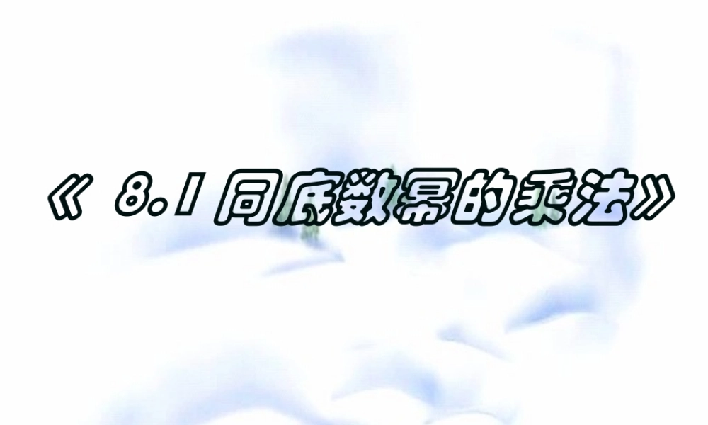 8.1 同底数幂乘法 七年级第八章 幂的运算全套课件 苏科版